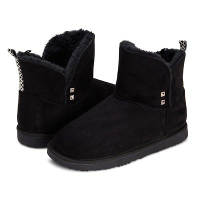 Women's Faux Fur Ankle Boots - Black