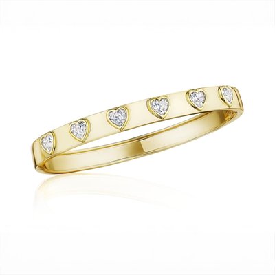Heart Bangle Bracelet - Yellow Gold