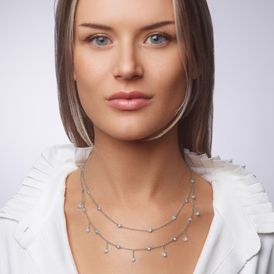 Double Layer Bezel Necklace - 2 Color Options