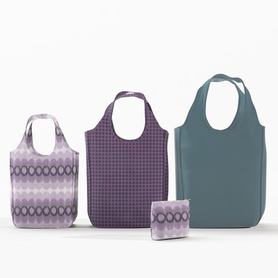 Reusable Tote Bags, Combo Pack (Set of 3) - Purple