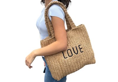 Crochet Tote - Love - Natural