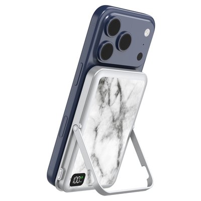 3-in-1 Magnetic Power Bank & Stand - Marble