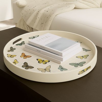 Round Serving Tray - Butterflies