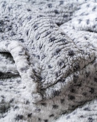 Sherpa Throw Blanket - Grey Snow Leopard