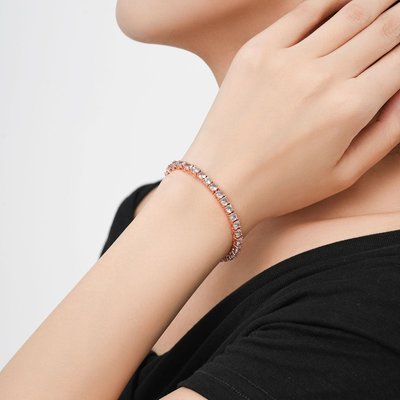 CZ Tennis Bracelet Eternity - 18K Rose Gold