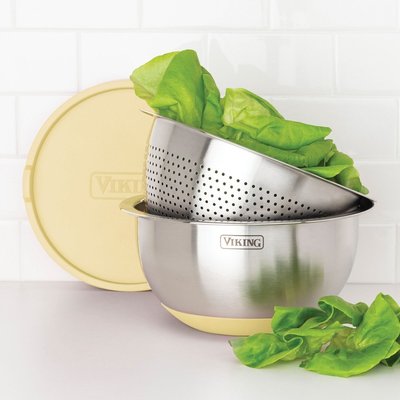 Stainless Steel Bowl & Lid (9-Piece Set) - Buttermilk
