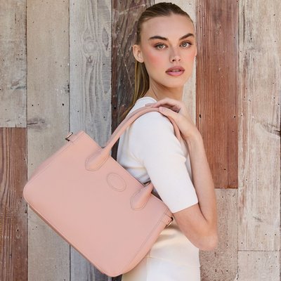 Leather Handbag - Powder