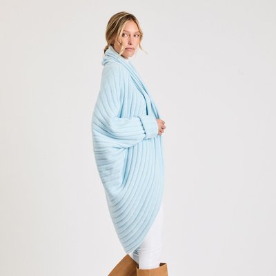 Cashmere Wrap Cardigan - Ice Blue
