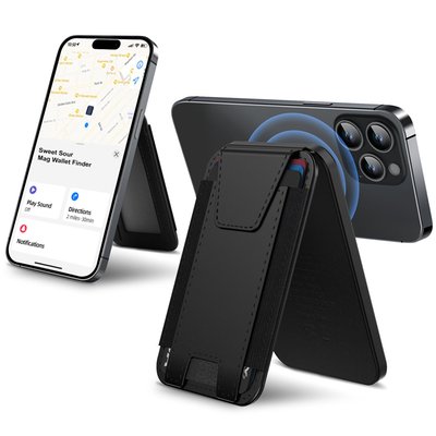Leather Magnetic Wallet/Tracker/Stand