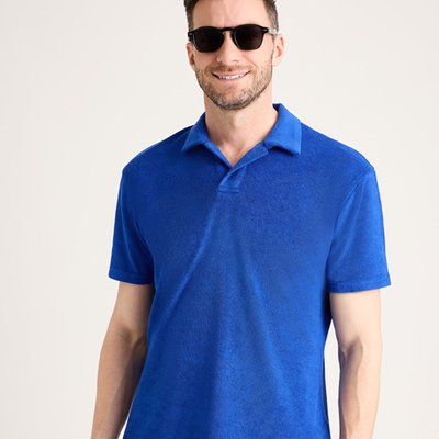 Men's Terry Polo - Royal Blue