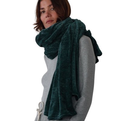 The Chenille Blanket Scarf - Hunter Green