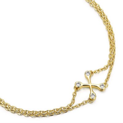 Pave Cross Link Bracelet