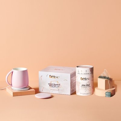 Smart Heated Mug Kit & Aim Chai Tea - Pink