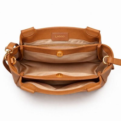 Shoulder & Cross Body Leather Tote - British Tan