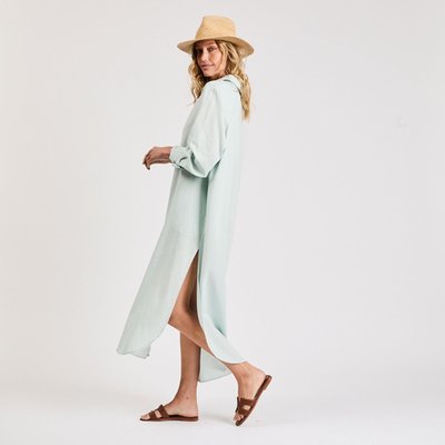 Linen Tunic Dress - Aqua