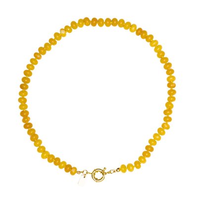 Stone Beaded Necklace - Yellow