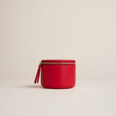 Globetrotter Round Jewelry Case - Red