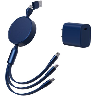 6-in-1 Retractable Cable With Fast Charge Adapter