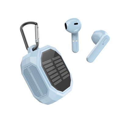 Solar Wireless Earbuds - Blue