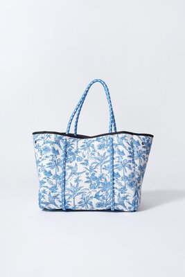 Everyday Tote with Pouch - Toile Blue