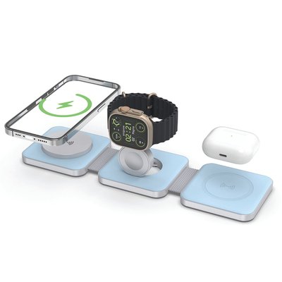 Tri Fold Charging Station - Pale Blue