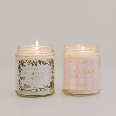9 oz Candle (Set of 2) - Wildflowers & Salt and Mango & Coconut