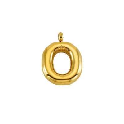 Puffy Gold Letter Charm - Gold-plated