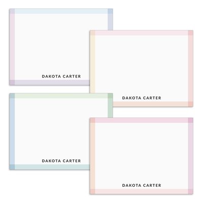 Flat Note Cards - Pastel Border