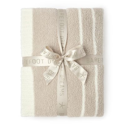 Horizontal Stripe Blanket - Stone/Pearl