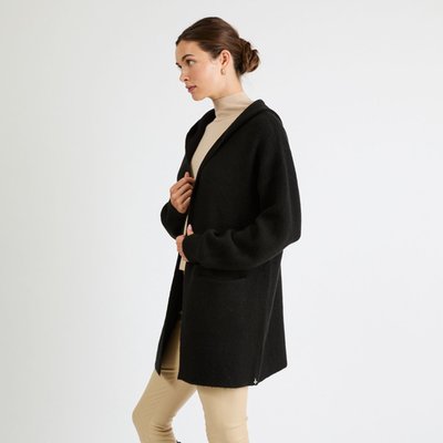 Cashmere Hooded Cardigan - Black