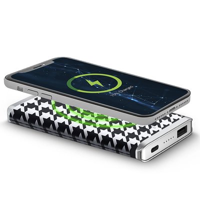 Leather Wireless Power Bank - Houndstooth