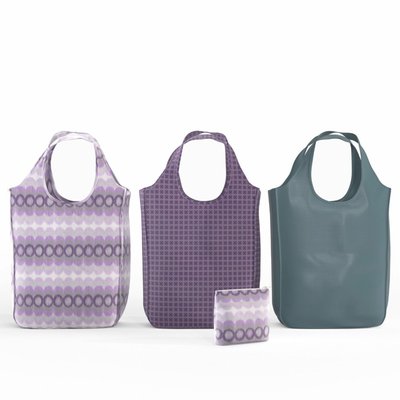 Reusable Tote Bags. Medium Pack (Set of 3) - Purple