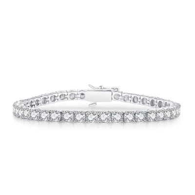 CZ Tennis Bracelet Eternity - 14K White Gold