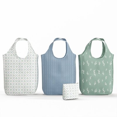Reusable Tote Bags. Medium Pack (Set of 3) - Sage