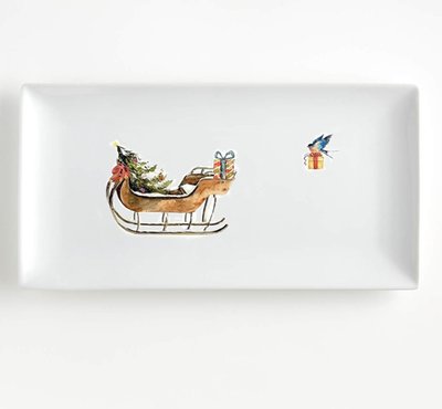 Rectangle Porcelain Tray - Sleigh