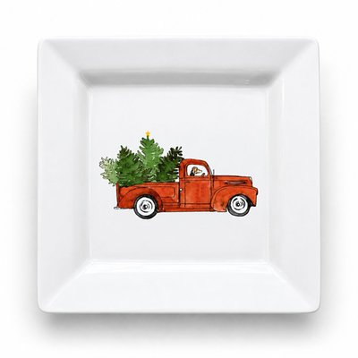 Square Porcelain Tray - Truck