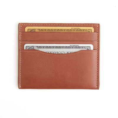 Monogrammed RFID Blocking Leather Card Case - 8 Color Options