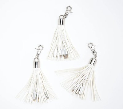 3-in-1 Universal Charging Tassels (Set of 3) - White