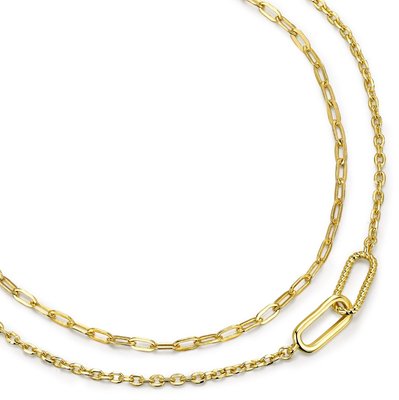 Dual Chain Paperclip Bracelet Set