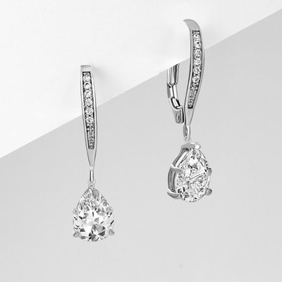 Timeless Splendor Rain-Drop Earrings - Platinum