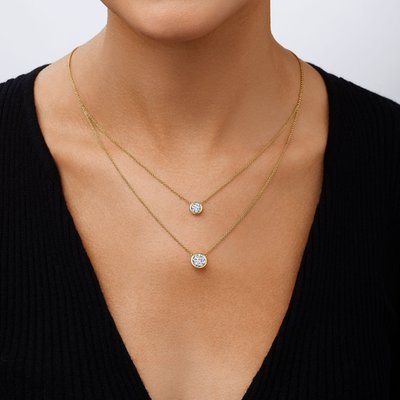 Double Layered Solitiare Necklace