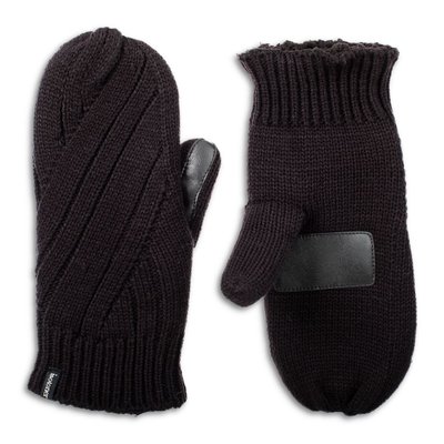 Women's Chunky Knit Mitten - Black