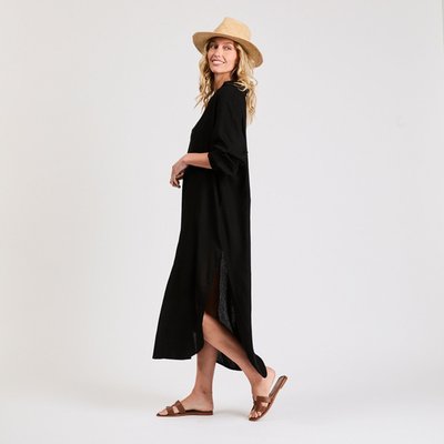 Linen Tunic Dress - Black