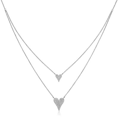 Double Layered Heart Necklace - 2 Color Options