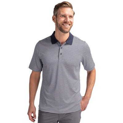 Forge Tonal Stripe Stretch Polo - Liberty Navy
