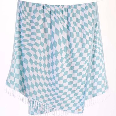 The Checkmate Towel - Aqua
