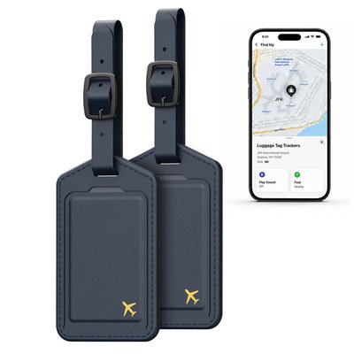 Leather Luggage Tag Trackers (2 Pack)