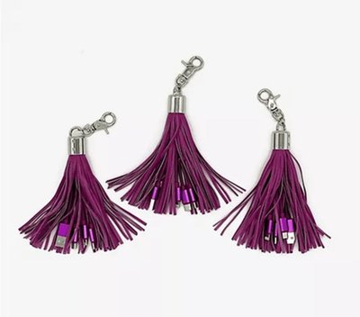 3-in-1 Universal Charging Tassels (Set of 3) - Purple