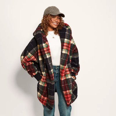 Unisex Sherpa Lounger - Vintage Plaid (2 Color Options)