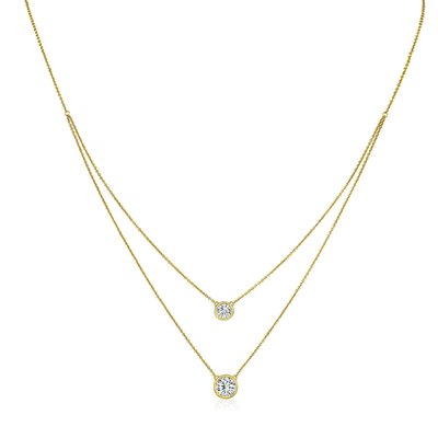 Double Layered Solitiare Necklace